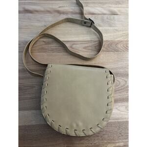 Musa Leather Purse Brazil Tan Nude Shoulder Crossbody Bag Boho Festival Stitch